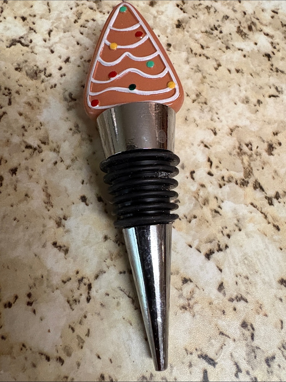 Ceramic Christmas Cookie Bottle Stopper - Decorative Home Accent